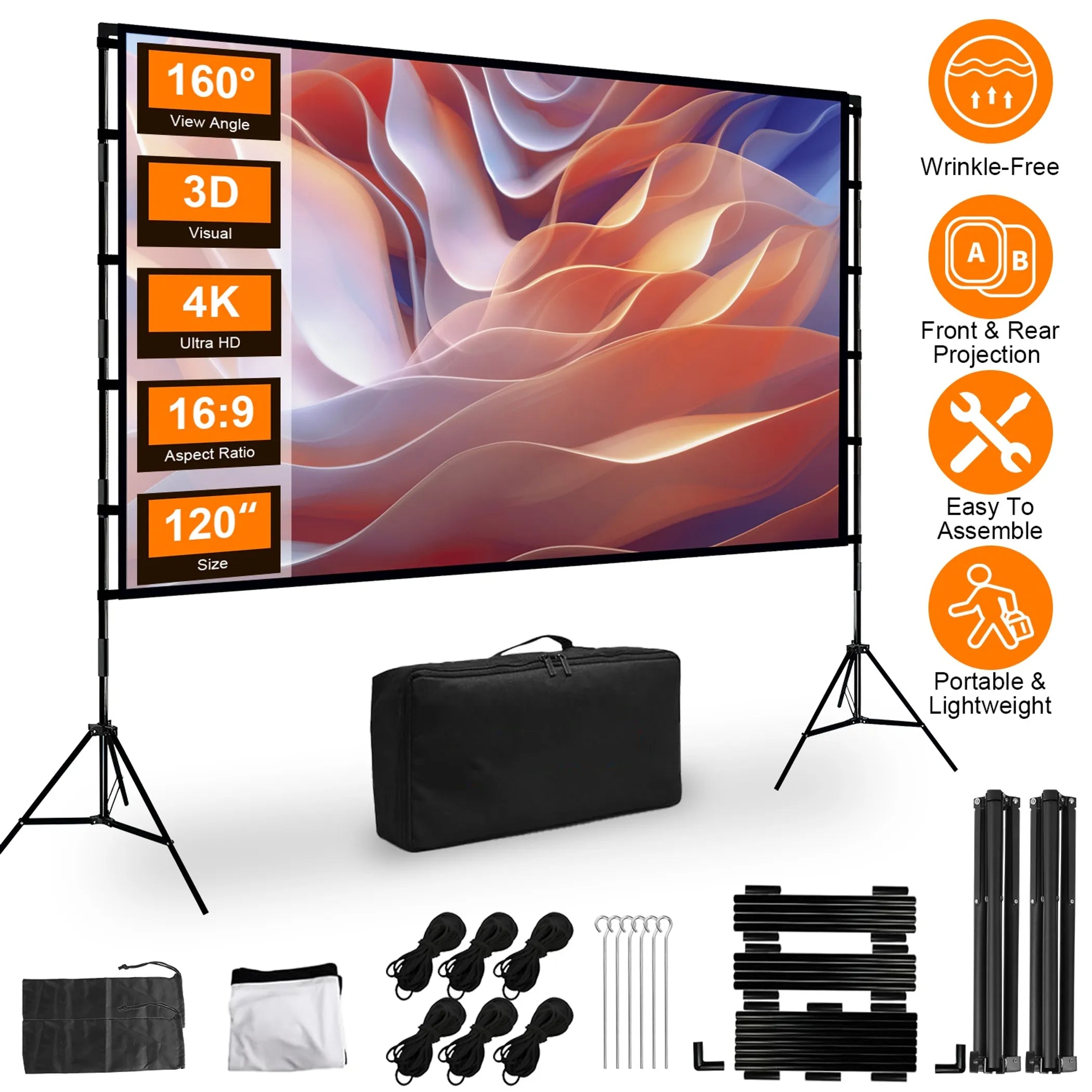 Linx 120" Portable Projector Screen with Stand Linx Group